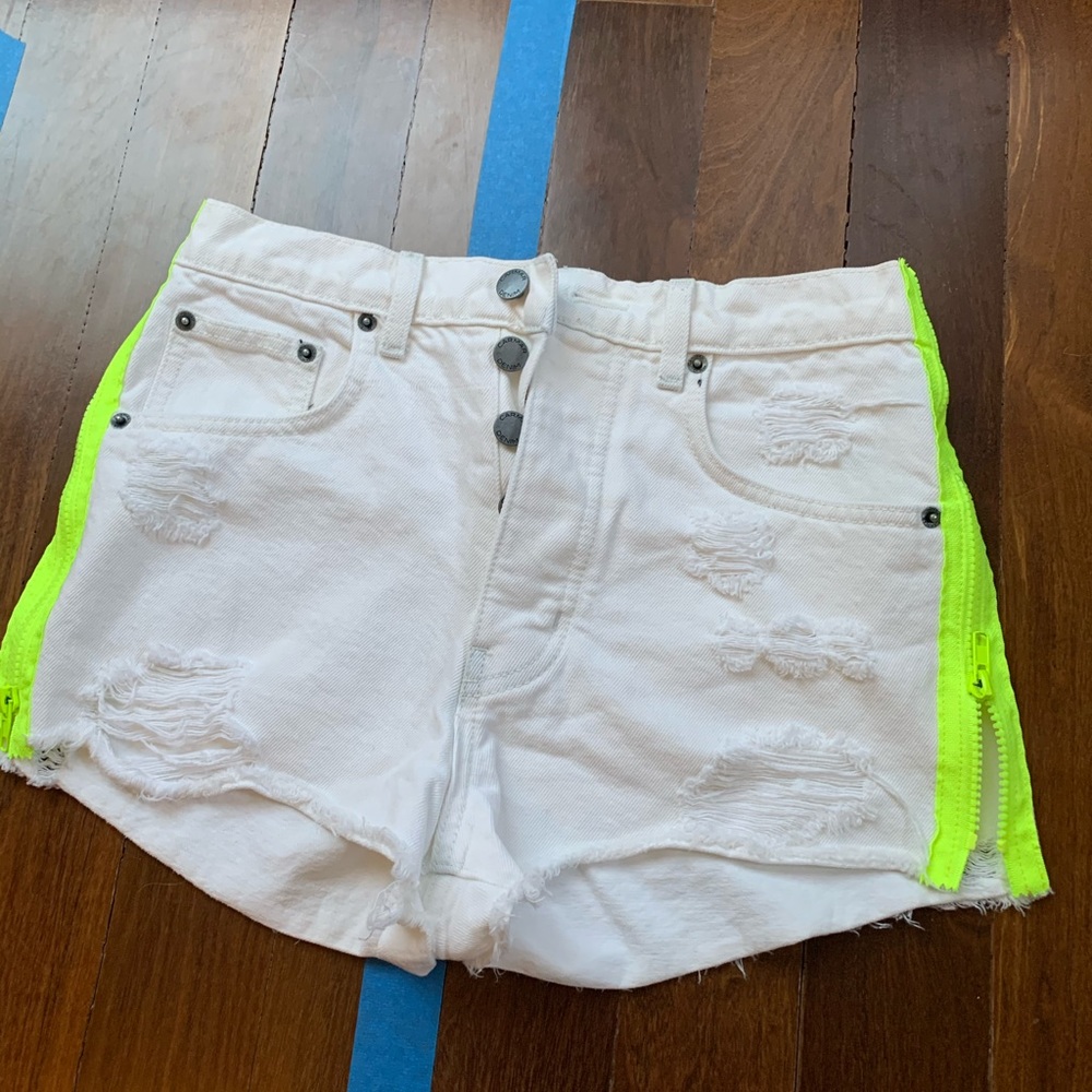Carmar Denim neon zipper shorts